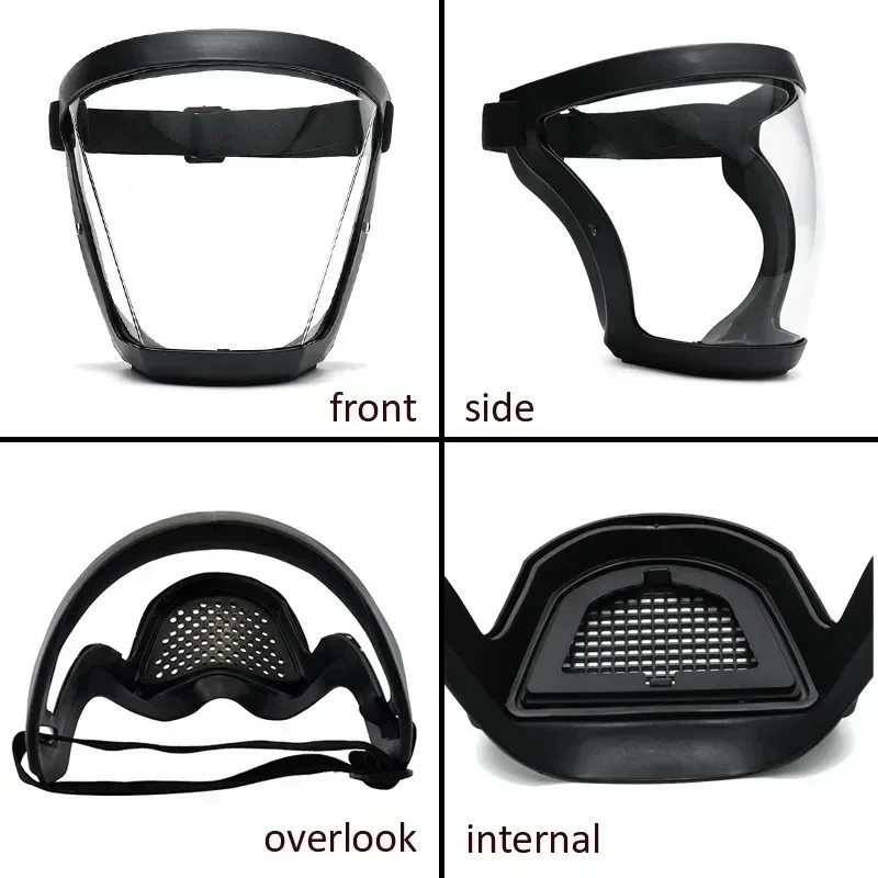 Maschera di protezione da lavoro Protezione integrale Scudo Protezione facciale trasparente Schermo protettivo per il viso Accessori da cucina Gadget - immagine 3