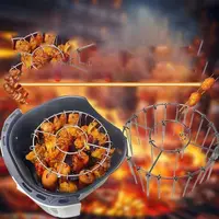 Support de gril Vertical en acier inoxydable, support de brochette de Barbecue Vertical détachable, support de brochette 12/24/49 3
