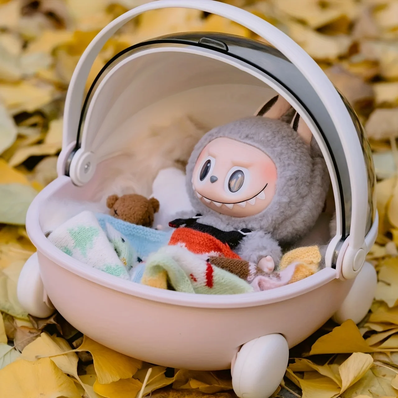 置物 labububaby Labubu Baby Stroller Mokoko Storage Box Doll Decor Labubu Space