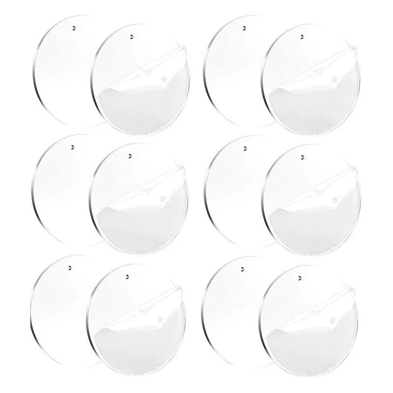 

25 Pcs Transparent Acrylic Circle Blanks Discs, Round Clear Keychain Blanks For DIY Keychains Jewelry And Other Crafts