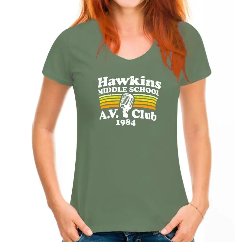 thumbnail image 1 of Hawkins Middle School A.V. Club T Shirt hawkins av club eleven netflix stranger dustin things mike lucas, 1 of 5
