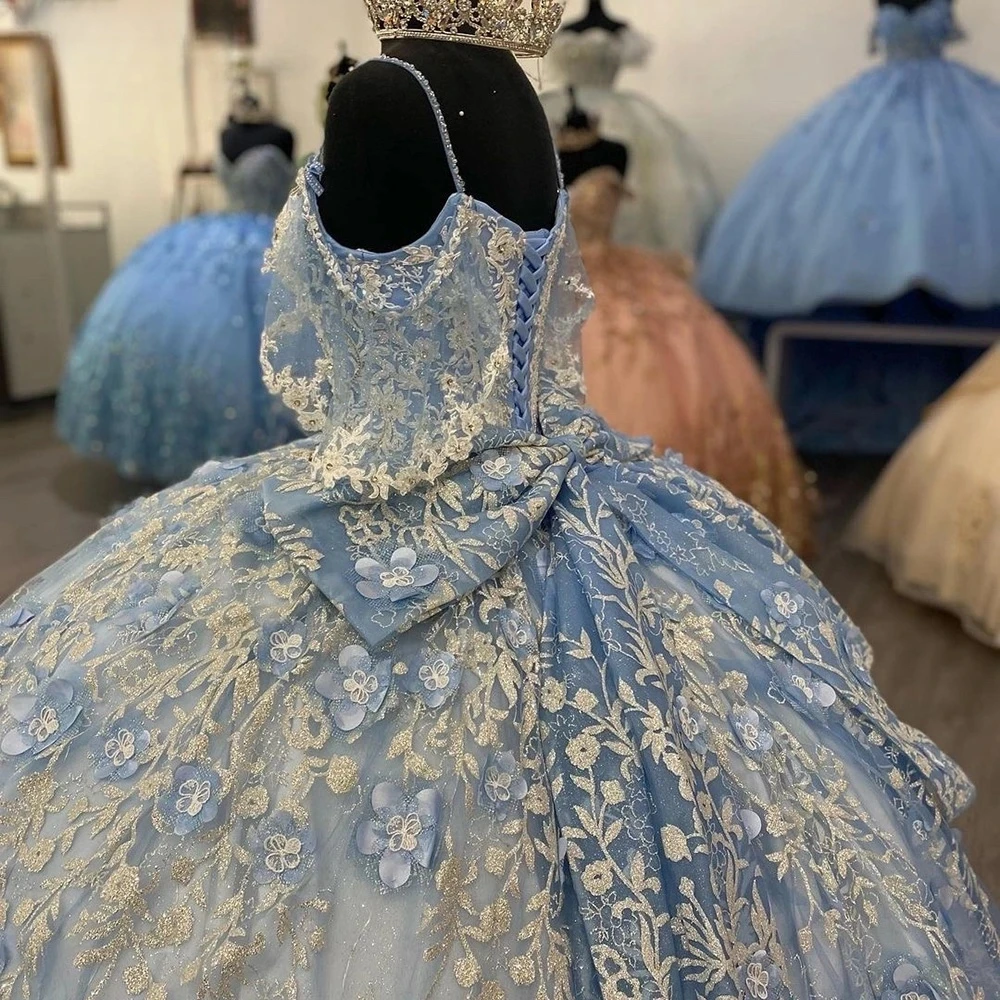 

Real Picture Princess Girls Quinceanera Dresses Flower Lace Corset Ball Gown Women Party Prom Dress Vestido De 15 Anos Pageant