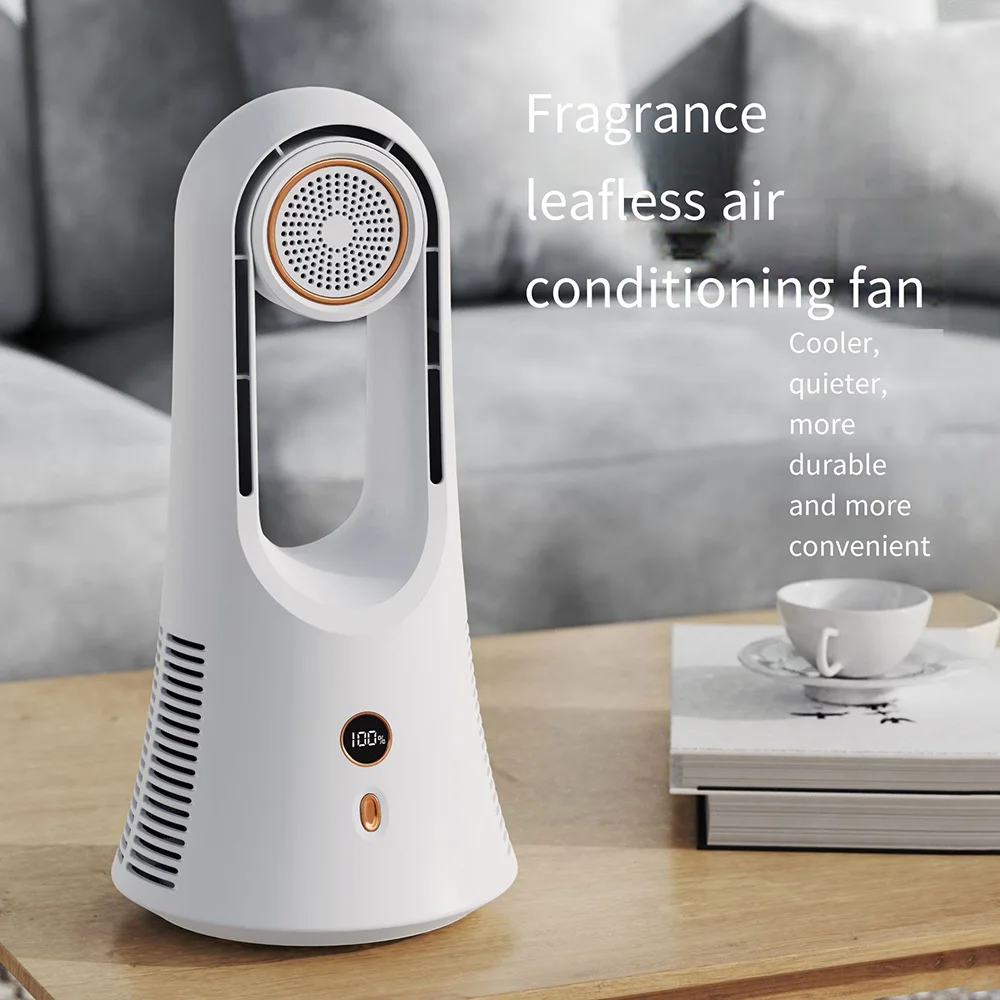 

6 Gears Mini Portable Fan Wireless USB Rechargeable Standing Camping Cooling Bladeless Desk Electric Fans For Room Home 탁상용 선풍기