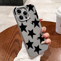 Black White Stars Lichee Pattern Shockproof Phone Case with Bumper Protection - iPhone 12 Pro (8)
