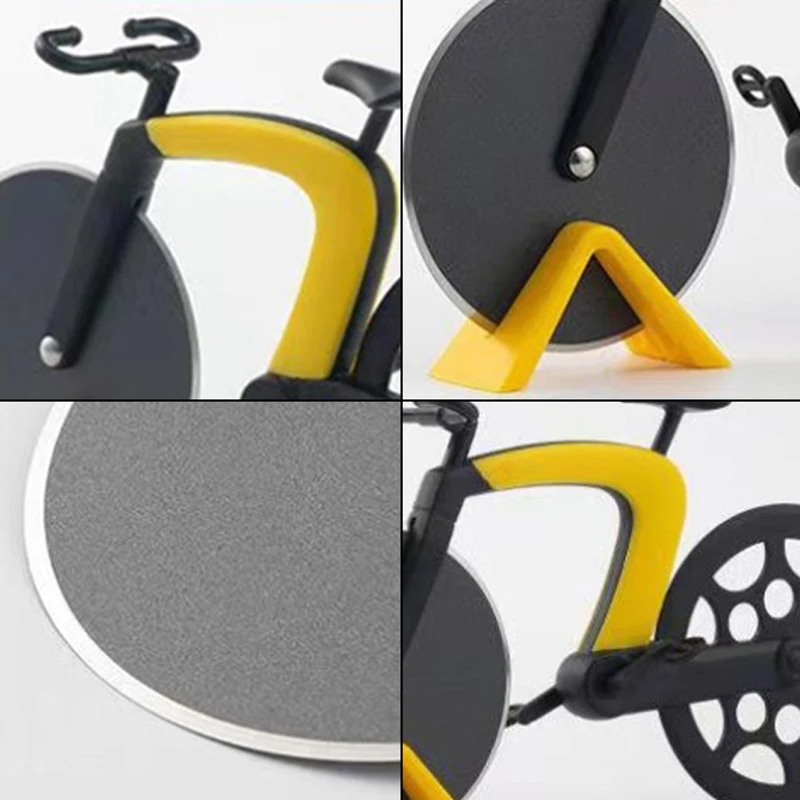 Creative Pizza Cutter Bicycle Shape Pizza Cutter Reusable Slicer Picnic Practical Stainless Steel Kitchen Accessories