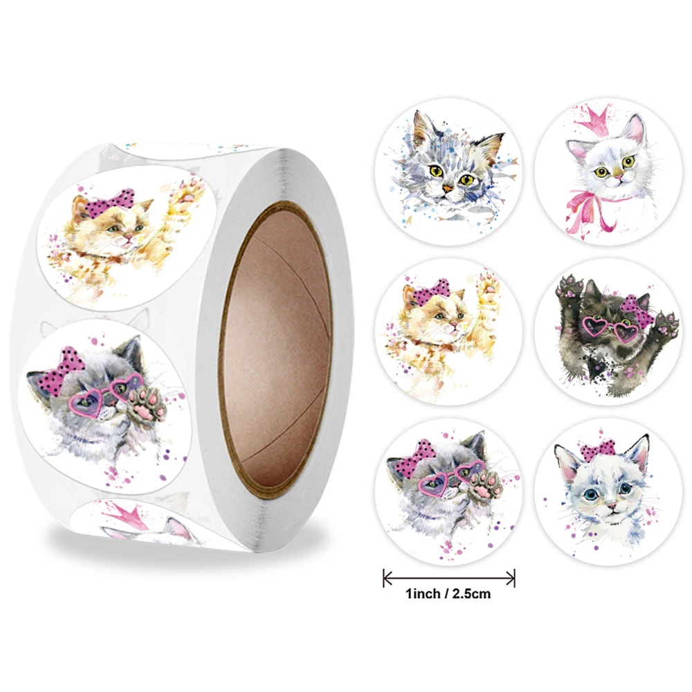 

500pcs Animal Reward Stickers 1inch Fun Motivation Cat Dog Sticker for School Teacher Encourage Student Stationery Stickers Kids