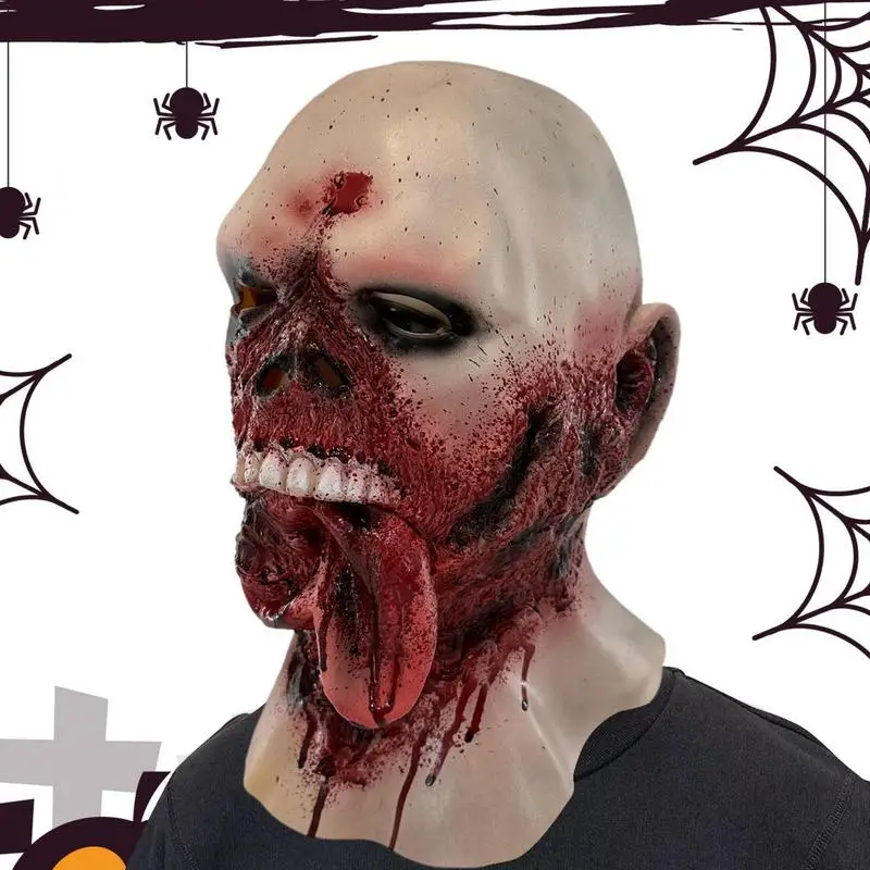 

Scary Latex Head Cover Creepy Simulation Rotten Face Head Cover Latex Material Costume Props For Dance Parties Bars Performances