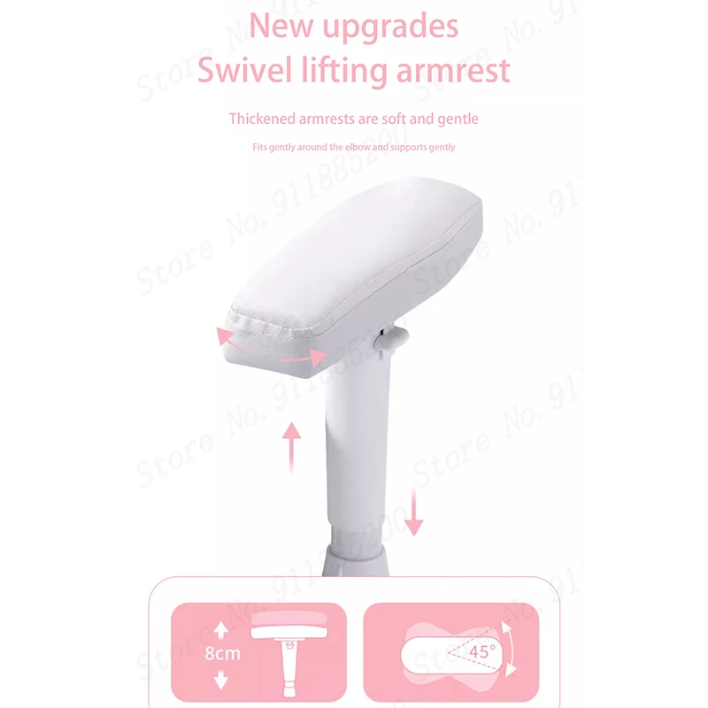 New Upgrads Adjustable Lift Gaming Chair Cute Anime Print With LED Light Home Computer Office Chair Anchor Live Gamer Chair 4