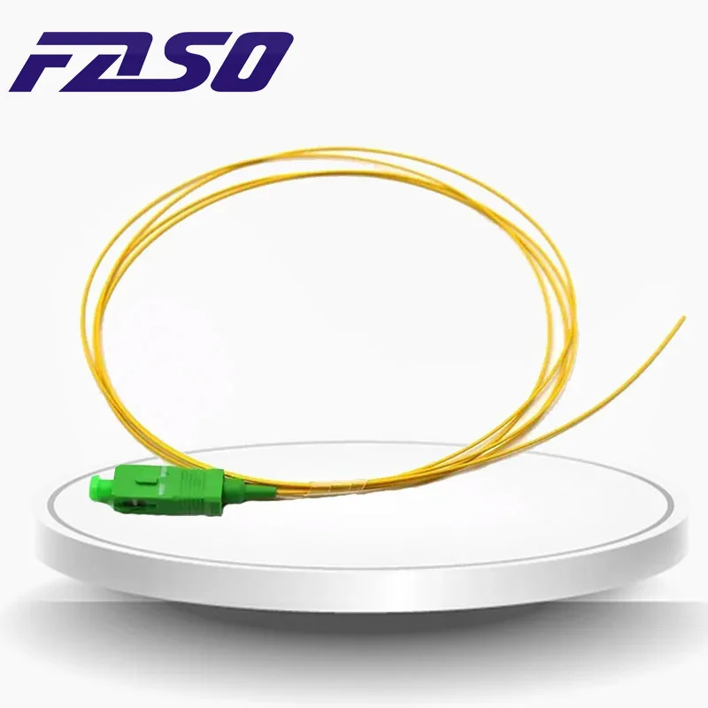 

[Free Shipping]FASO 50Pcs 2 Meter SC APC Fiber Optic Pigtail SM G652D SX Core 3.0mm Pigtail LSZH Yellow Jacket