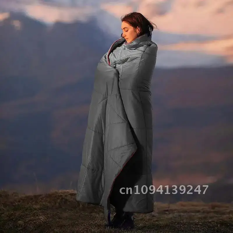 Camping Down Blanket Soft Ultralight Waterproof Poncho Liner Quilt Pad Mat Travel Sleeping Accessories Hiking Military Outdoor