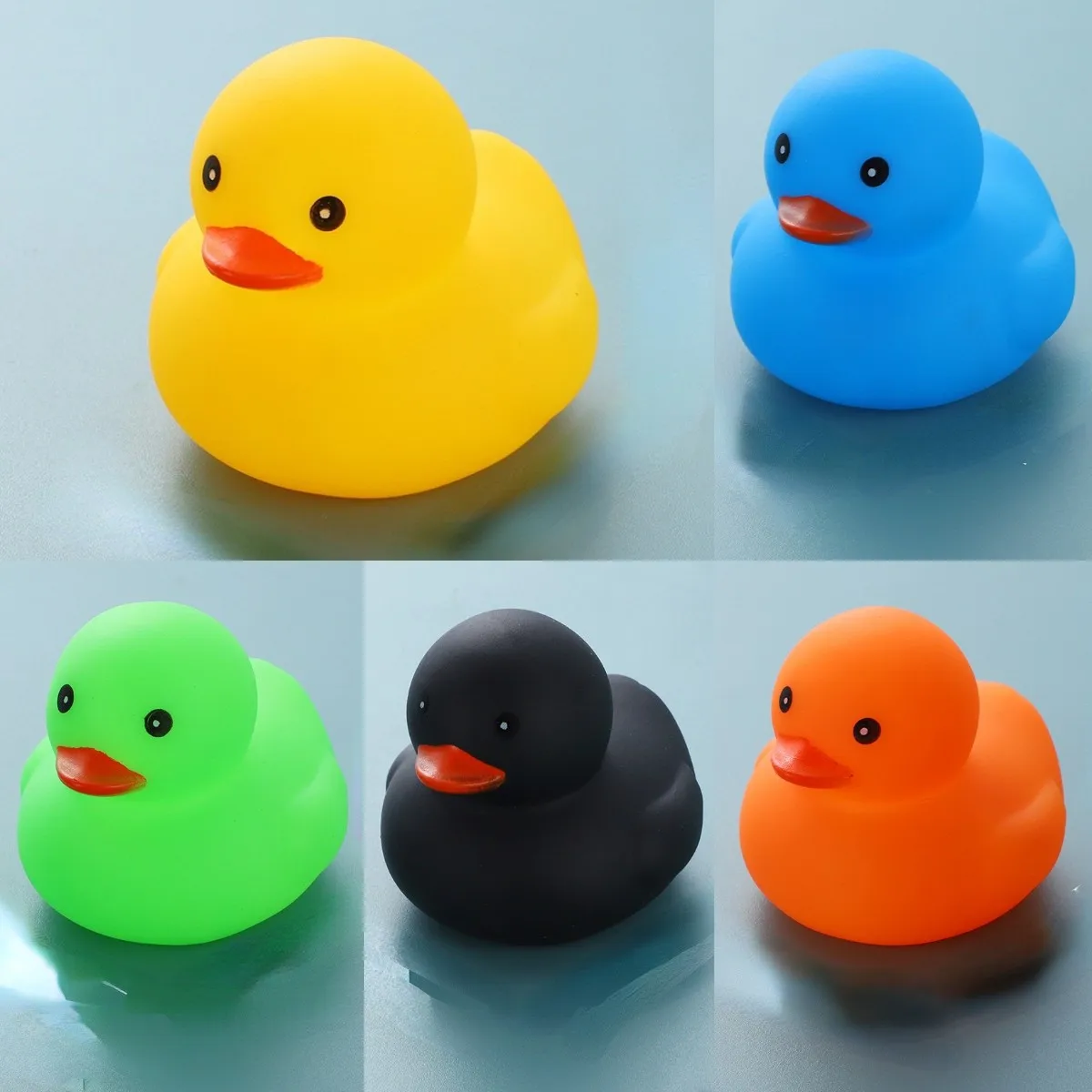Baby Bath Toys Cute Little Yellow Duck Bath Toys Bathroom Bath Swimming Water Toy Soft Floating Rubber Duck Squeeze Sound Toy 2
