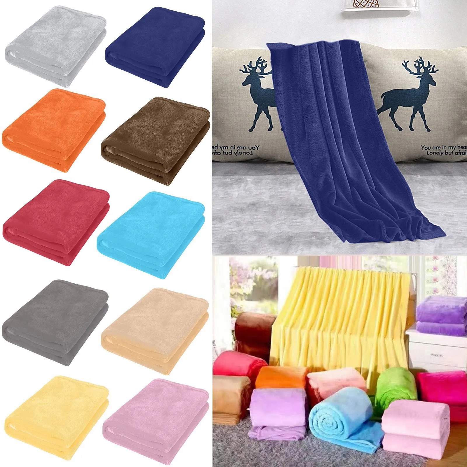 50X70CM Fleece Throw Blanket Extra Soft Warm Fuzzy Bed Plush Lightweight Microfiber Couch Sofa Blankets 3