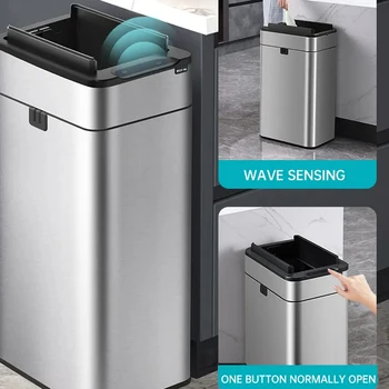 Bidone della spazzatura intelligente 20 litri 15 litri Cestino della spazzatura in acciaio inossidabile con sensore automatico Bidone della spazzatura per alimenti Cubo della spazzatura della cucina di casa 1