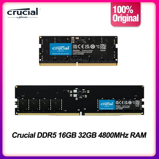 RAM : Crucial SO-DIMM DDR5 16 Go 4800 MHz CL40 1Rx8