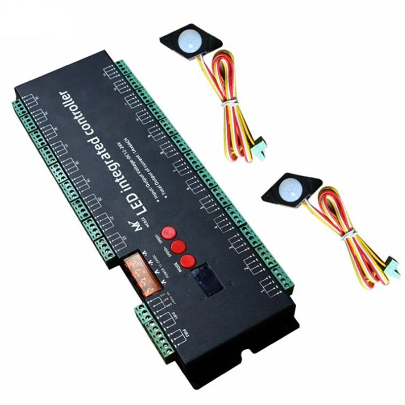 

DC12-24V PIR Sensor Stair Light Controller PIR Sensor/MAX 22 Step/Compatible With 27 Kinds IC /MAX 1024 Pixels / OLED Display