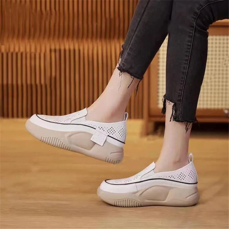 Ladies Shoes 2023 Summer New Women's Flat Shoes Comfortable Soft-soled Women's Shoes Thick-soled Casual Slip-on Casual Shoes