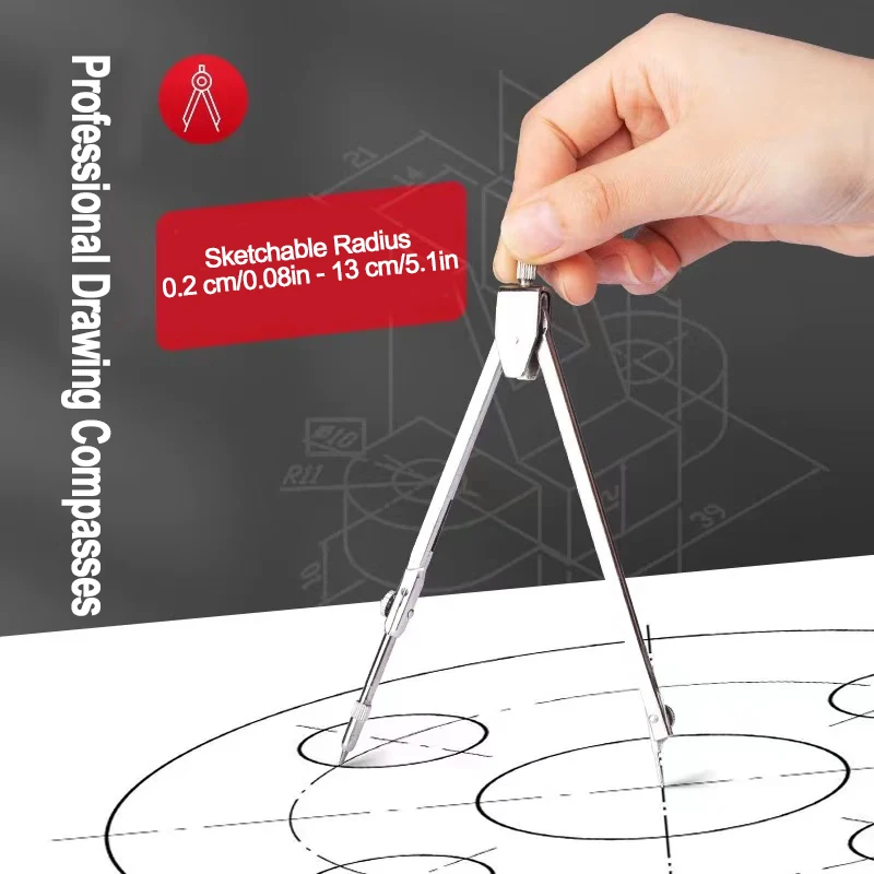Mechanical drawing tool set, compass for professional drawing, engineering drawing tool kit for college students, engineering dr