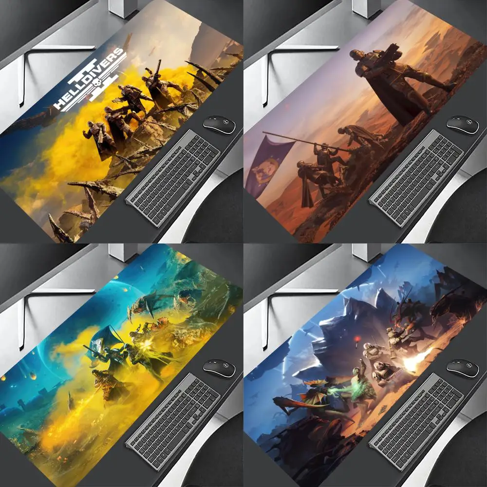 Popular Shooting Games Helldiverss 2  Mouse Pad Professional E-Sports Mouse Pad Fine Surface Gaming Rubber Mouse Pad Smooth Desk Pad