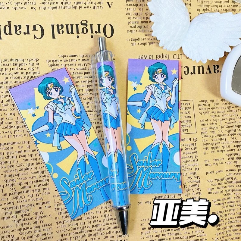 4pcs 세일러 문 츠키노 우사기 학생 0.5mm 볼펜 애니메이션 어린이 시험 중립 펜 사무실 필수 쓰기 펜 선물