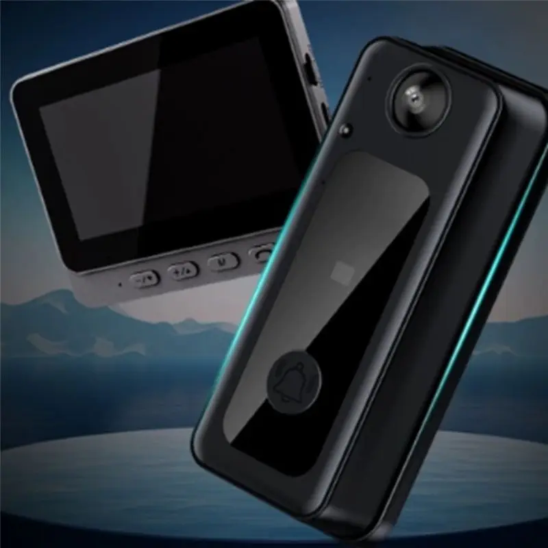 AT51-스마트 비디오 초인종 카메라 무선, 실내 감시 카메라, 고양이 눈 카메라, 도어 모니터링, 3인치