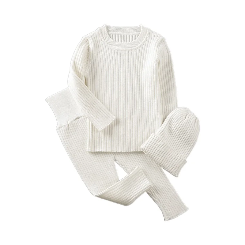 

Autumn 0-24M Ribbed Baby Girl Clothes Set Knitted Boys Set Sweaters+pants 3pcs Winter Kids Clothing Girls Cotton Knitted Suits