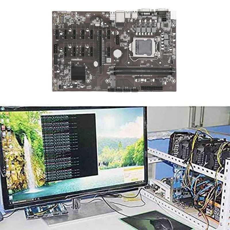 the best pc motherboard B250B ETH Mining Motherboard+G3900 CPU LGA1151 DDR4 12XGraphics Card Slot MSATA SATA3.0 USB3.0 for BTC Miner Motherboard best desktop motherboard