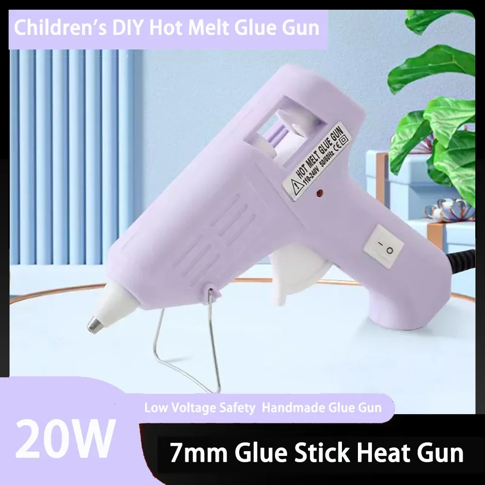 Hot Melt Glue Gun Hot Glue Gun Children Hot Melt Glue Gun 110V-220V Anti-Scalding Handmade DIY Household Hot Silicone Gun 7Mm Glue Stick