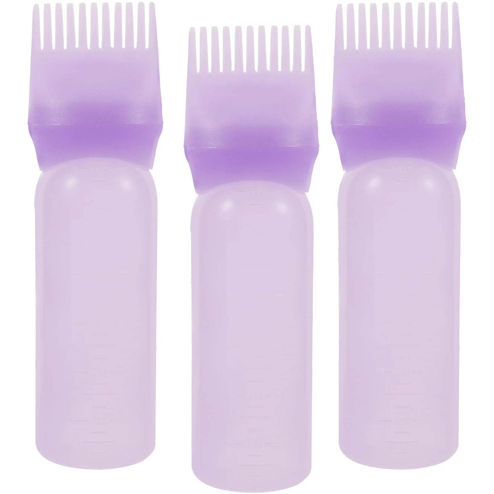3 Color Salon Hair Oil Applicator Bottle Professional Hairdressing Dyeing Comb Bottles Barbershop Hairdresser Coloring Supplies