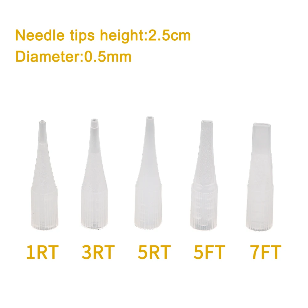 

50/100x Tattoo Needle Caps For Permanent Makeup Eyebrow Lip Tattoo Needle Tips Plastic Tattoo Caps For 1R/3R/5R/5F/7F Needles