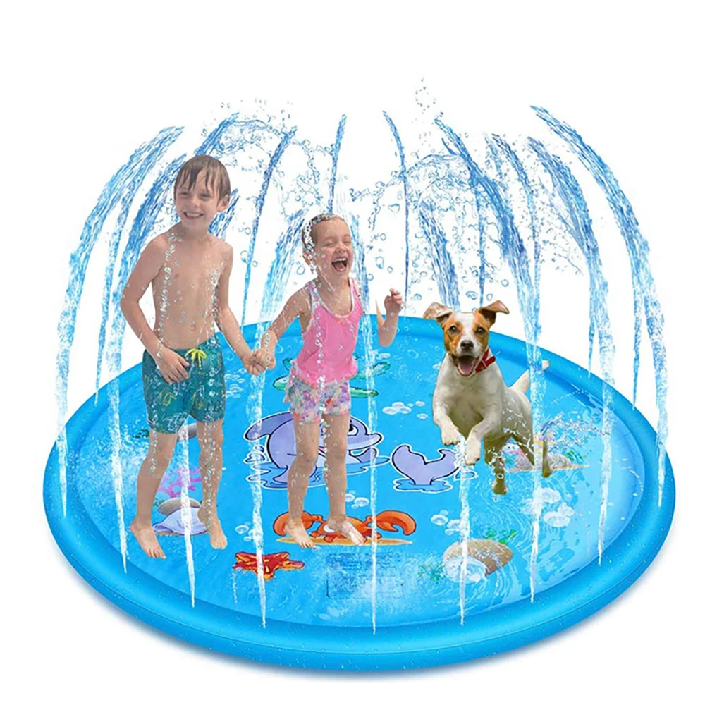170cm  Kids Inflatable Round Water Splash Toy Play Pools Children Outdoor Funny Toys Playing Sprinkler Mat Yard Water Spray Pad 4