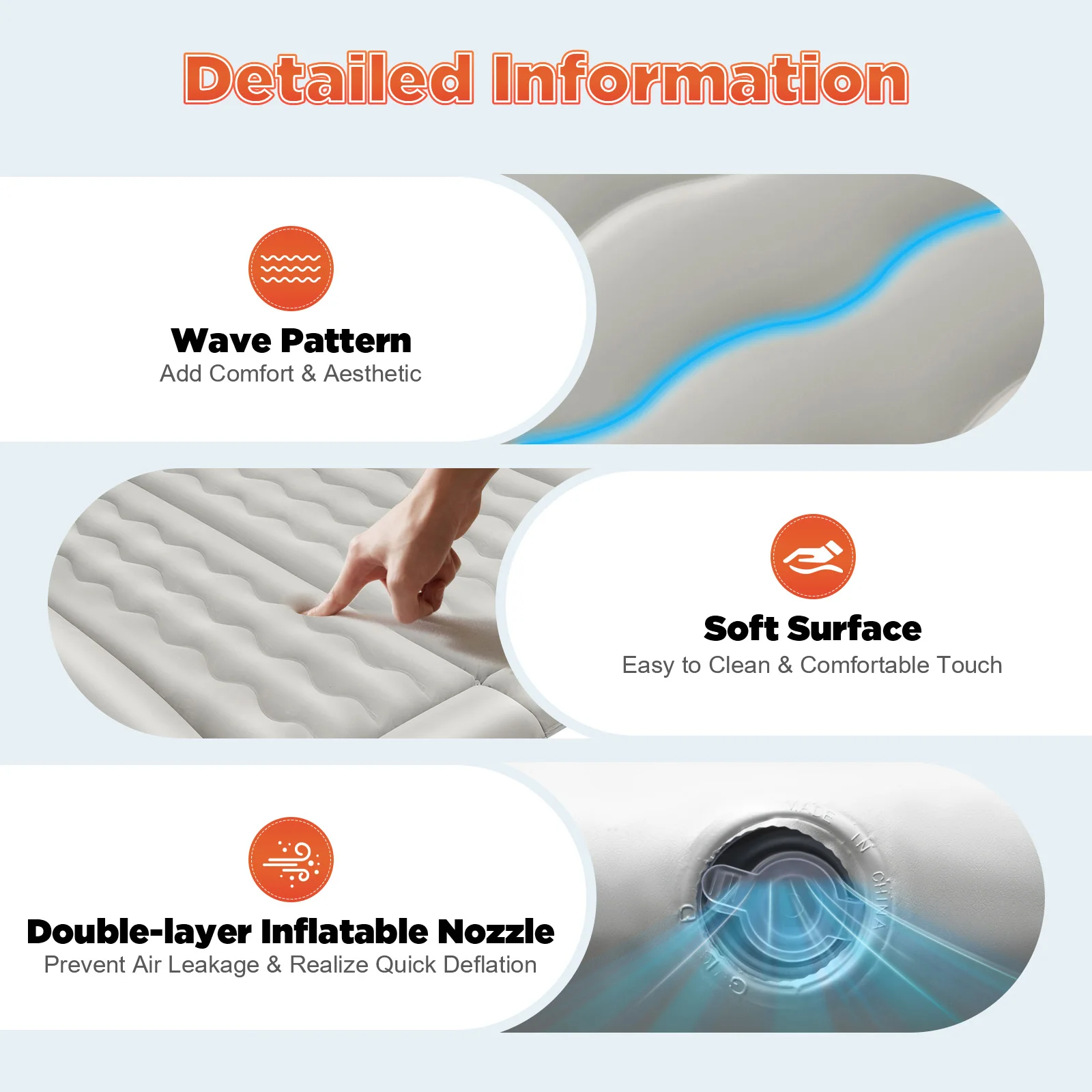 For SUV Truck Van Car Air Bed Inflatable Cushion Air Mattress Backseat with Pump