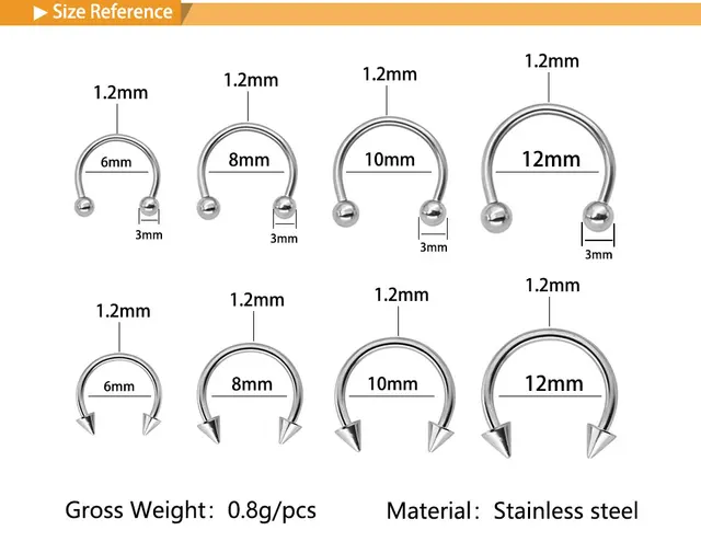 Horseshoe Circular Septum Lip piercing kolczyki w nosie