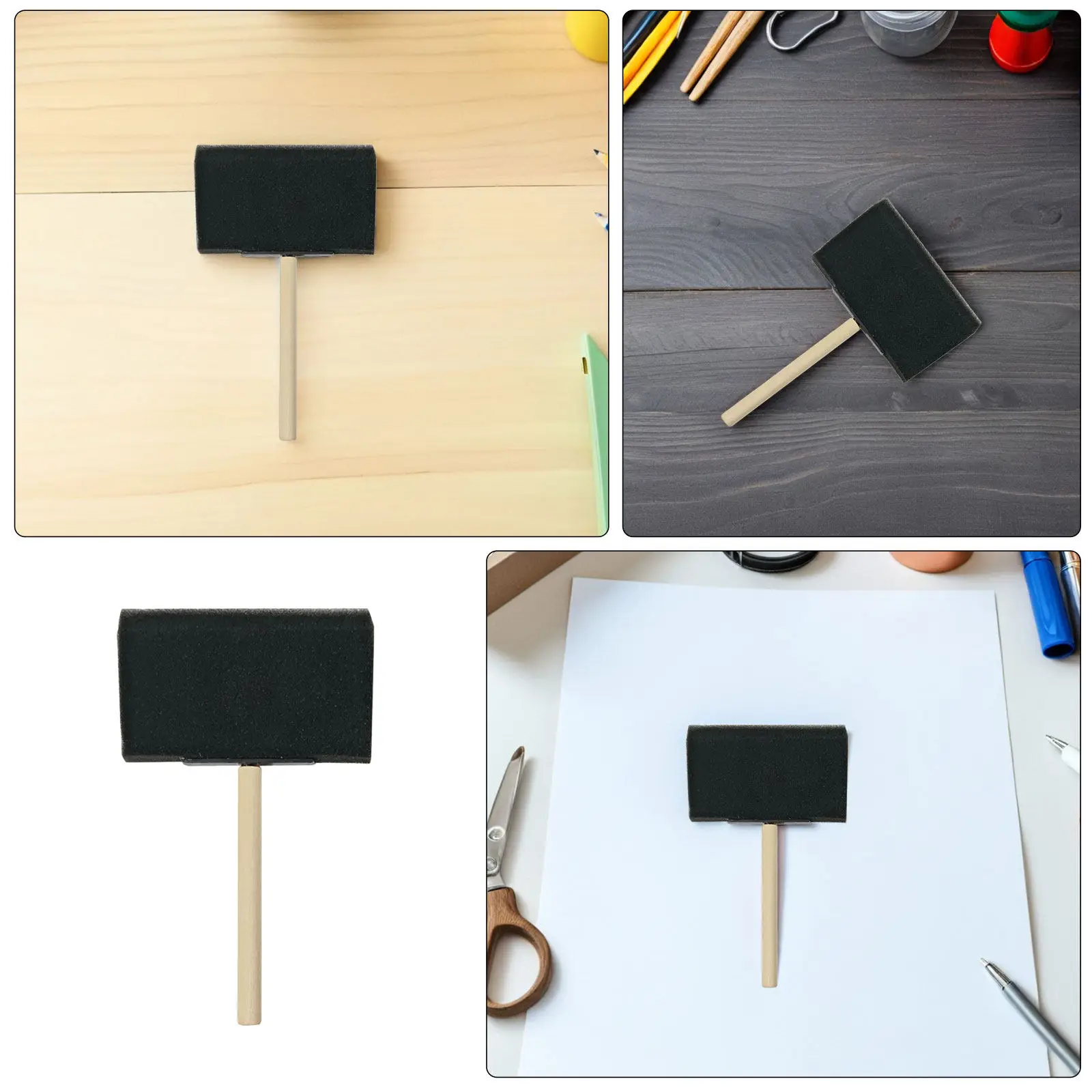 30Pcs 스폰지 페인트 브러쉬 DIY 공예용 폼 브러쉬 페인팅 스폰지 브러쉬 스텐실링 벽 캔버스 아트 용품