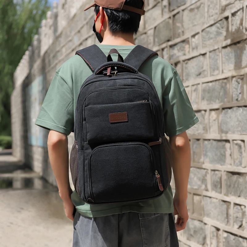 

High Quality Fashion Backpack 500D Thick Canvas Tactical Large Capacity 40L Leisure Brand Hiking Hiking Campus Schoolbag 255