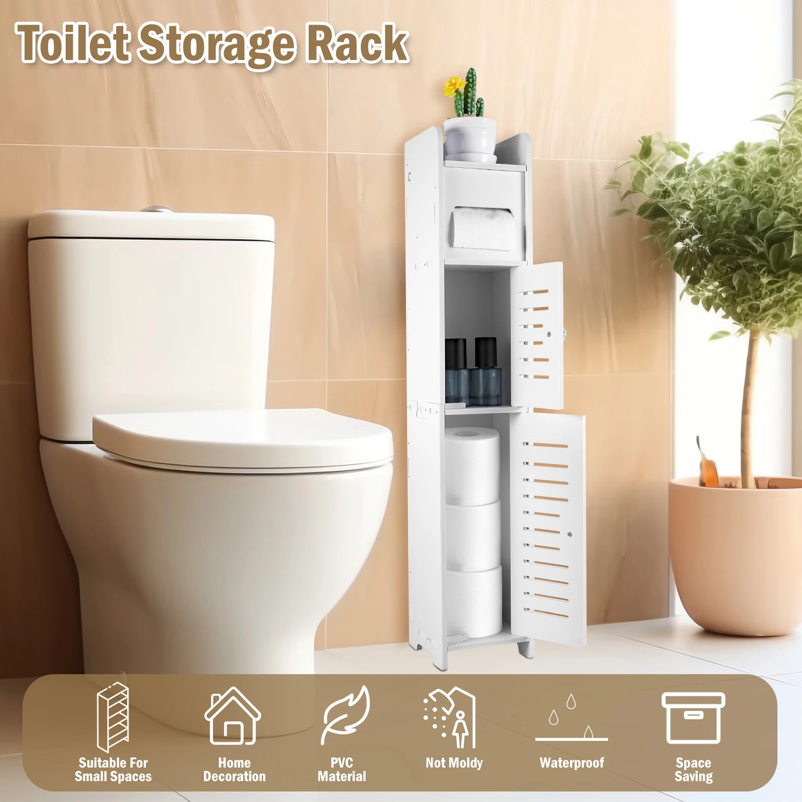 3-Tier Bathroom Storage Cabinet 4