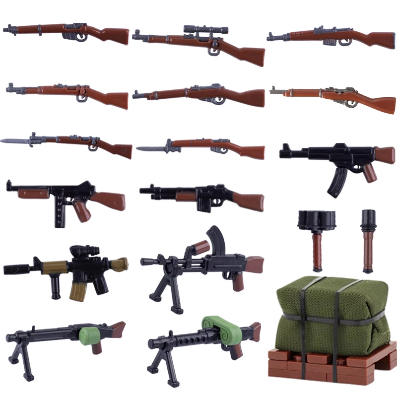 Конструктор MOC WW2: оружие пистолет современные советские немецкие военные