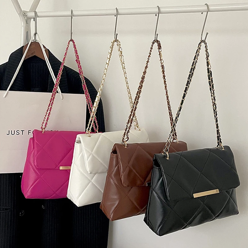 

Lingge Embroidered Thread Chain Women's Shoulder Bag 2023 New Spring and Autumn Simple Handheld Casual Fashion Crossbody Bag