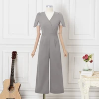 Women Playsuits ZANZEA 2025 Fashion Party Jumpsuits Short Sleeve V-Neck Casual Rompers Summer Solid Elegant Pockets Streetwear - Image 4