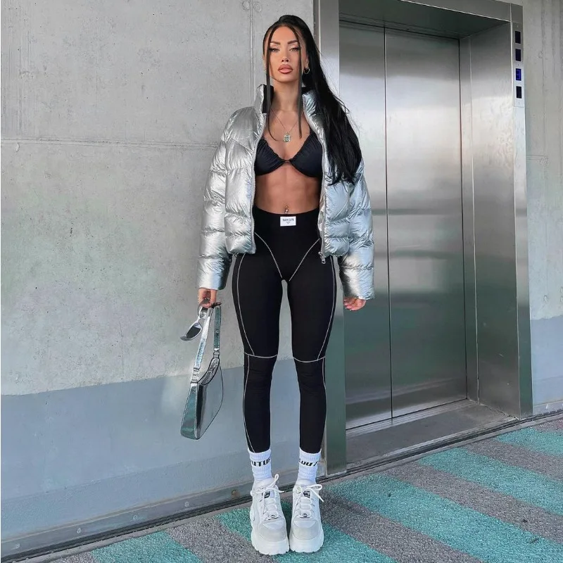 Color Patchwork Sporty Gym Skinny Leggings Women Autumn High Waist Stretch Casual Yoga Motorcycle Trousers Hipster Streetwear