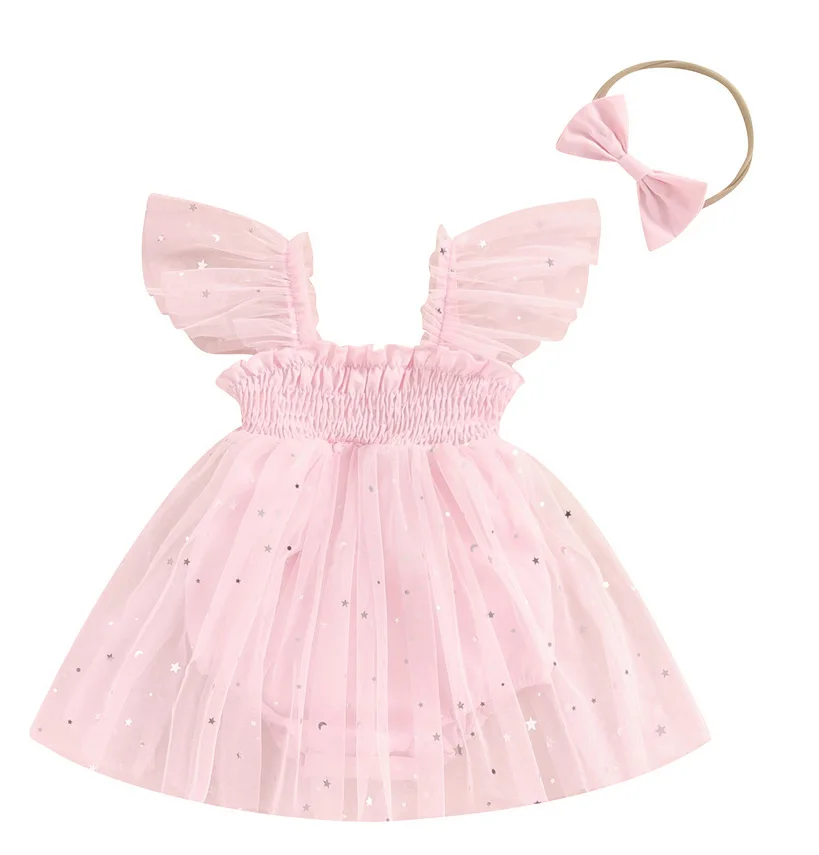 Summer Baby Girls One Piece Mesh Bodysuit