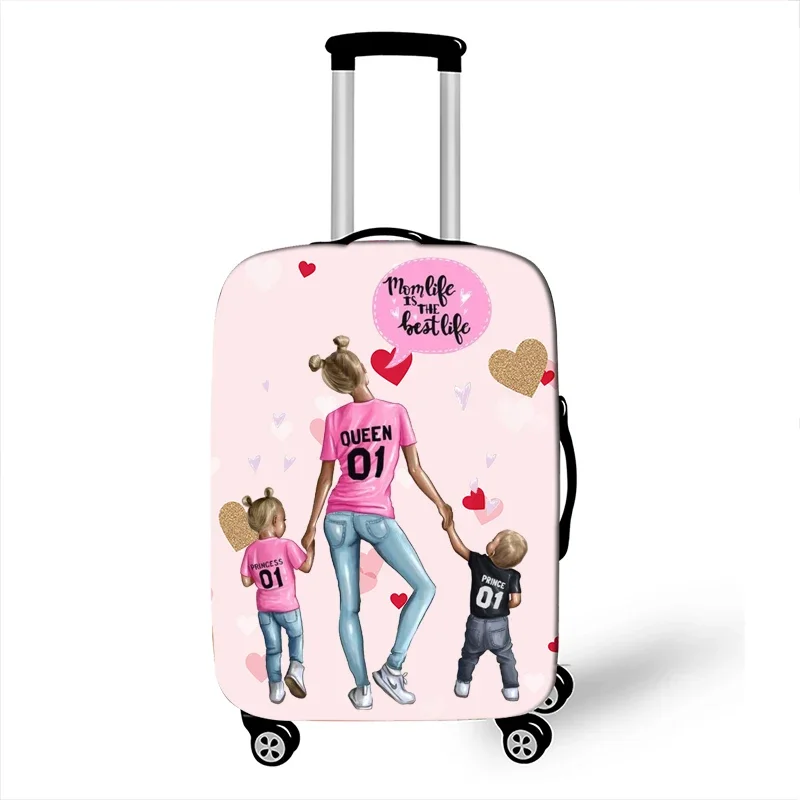Cartoon Girls / Super Mom Print Luggage Cover Travel Accessories Trolley Case Baggage Protective Covers Anti-dust Suitcase Cover luggage cover