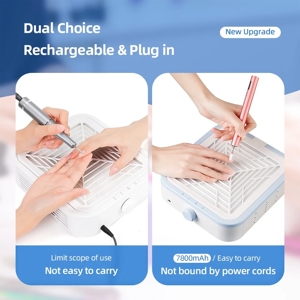 120W Super Suction Nail Dust Collector Powerful Brushless Nail Dust Extractor Nail Art Manicure Fan Vacuum Cleaner With 2 Filter