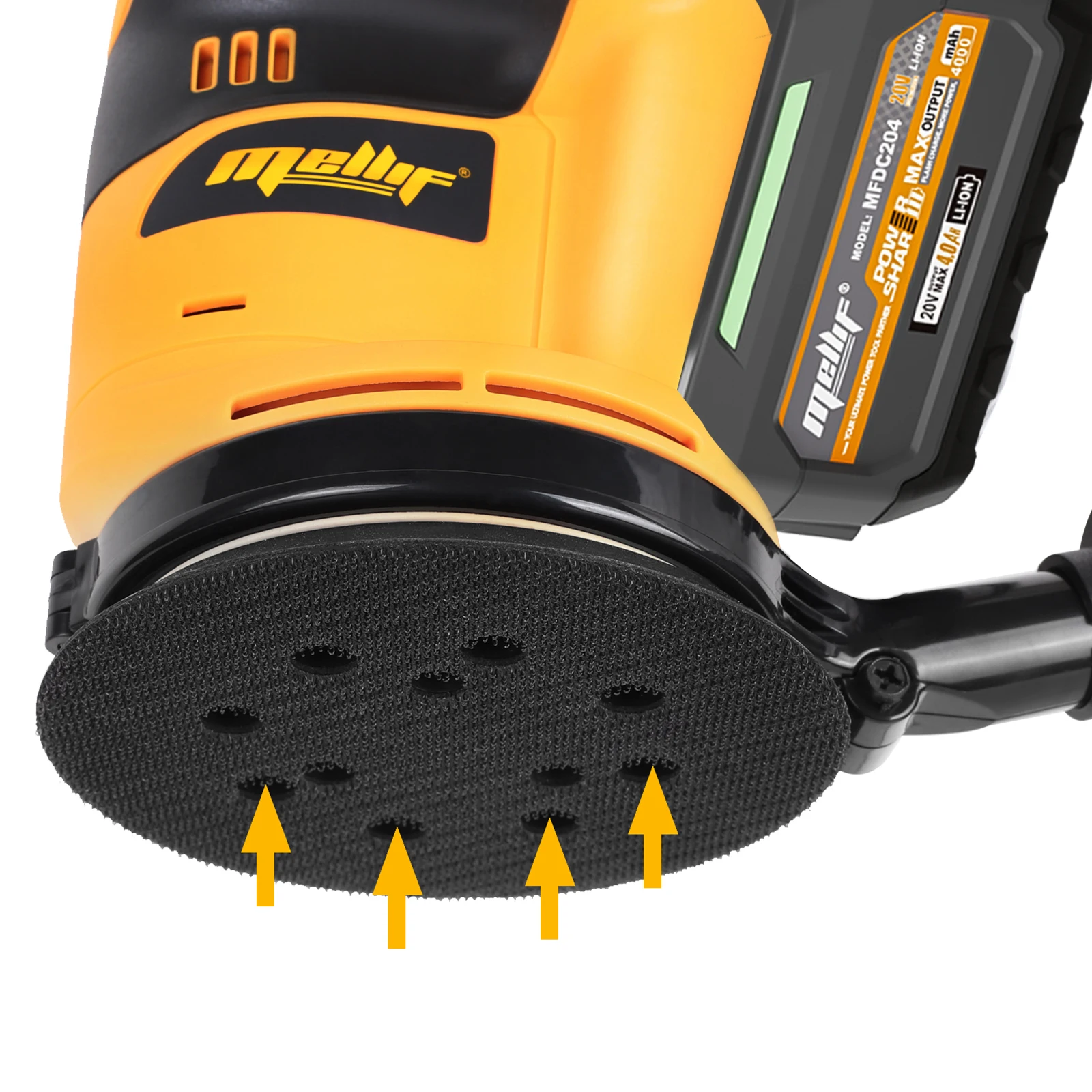 Cordless Orbital Sander Compatible with Dewalt 18V 20V Battery Electric Polisher Wood Metal Polishing Sanding Machine(Tool only) 3