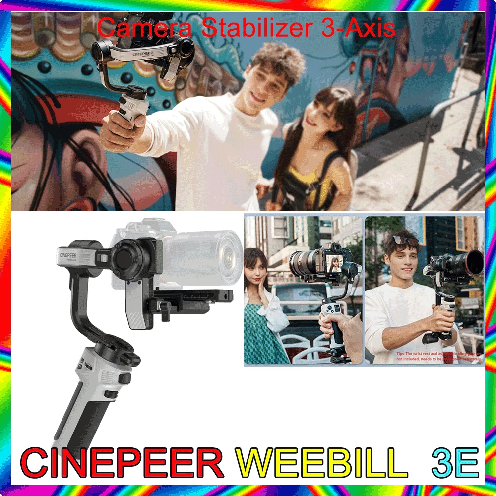 ZHIYUN WEEBILL 3E Camera Stabilizer 3-Axis Handheld for DSLR Cameras for Film Shooting Live Streaming Interview