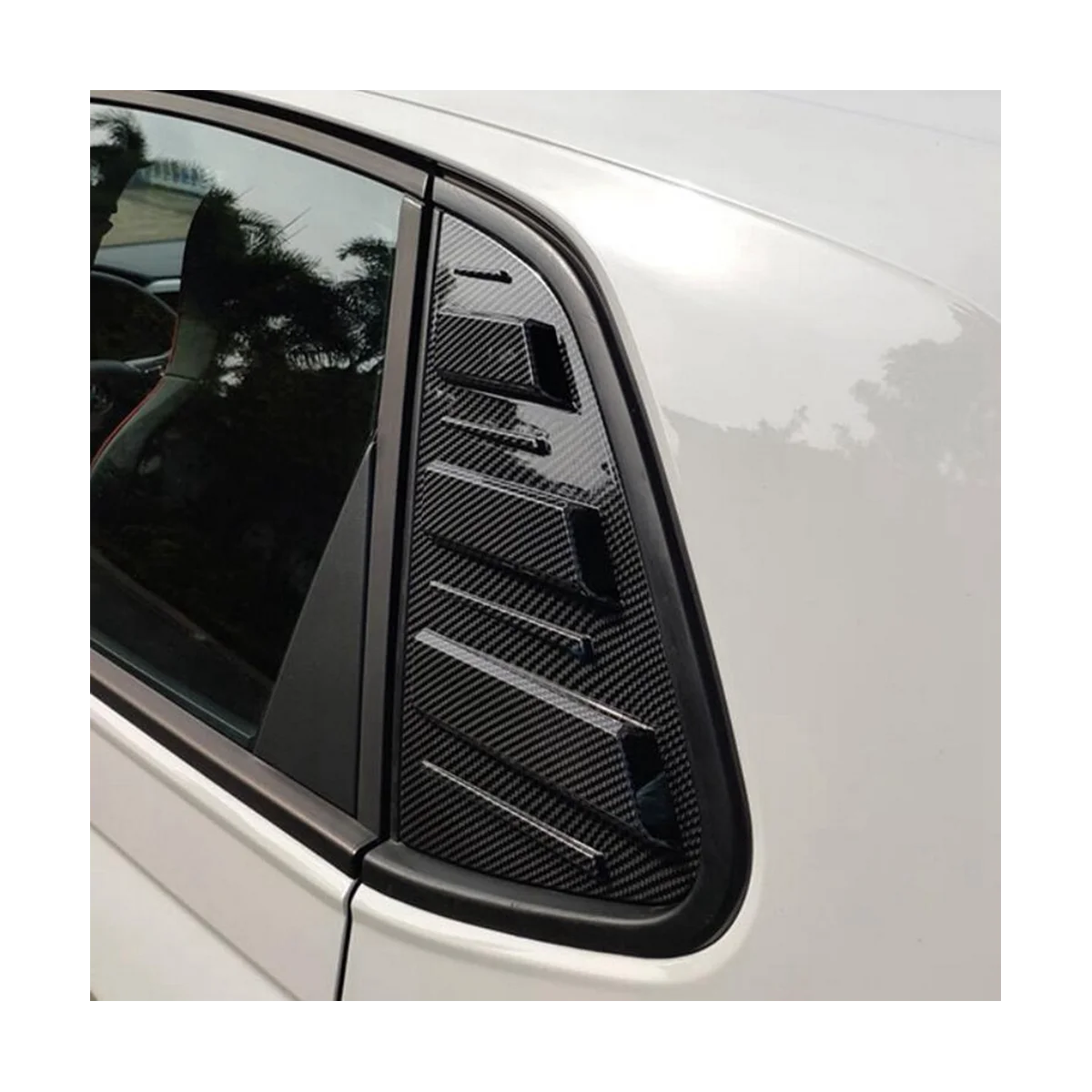 

Треугольные наклейки на задние стекла автомобиля для VW POLO 2011-2017, Стайлинг автомобиля, наклейки на крышки из АБС-пластика (углерод)