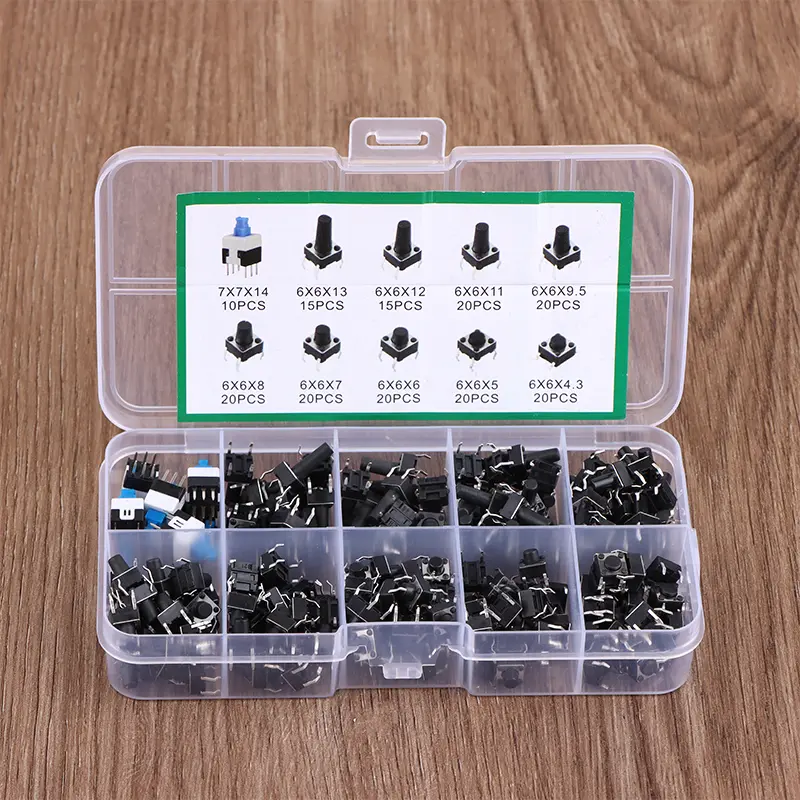 180 Pcs Tactile Push Button Switch Kit - 6mm/7mm SMD & THT Momentary Tact Switch Assortment, Electronic Components DIY Repair image 2