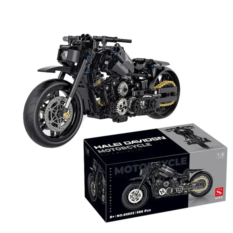 

Технические строительные блоки мотоцикла 1:8, модель детской модели, велосипедные блоки, игрушки для детей, Рождественский подарочный набор