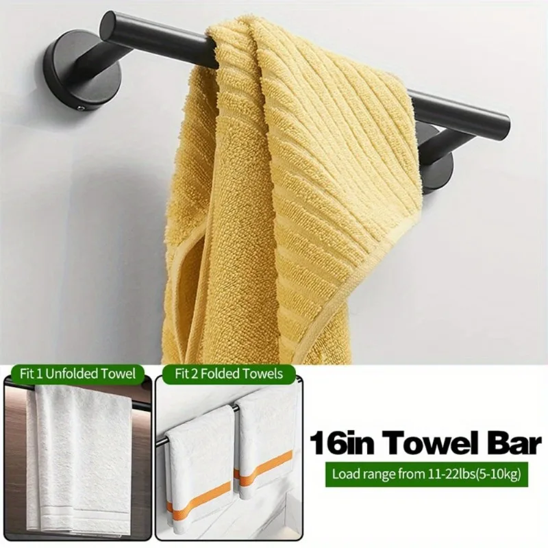 Description Picture 5 of item5 Piece Bathroom Hardware Set, Bathroom Accessory Set, Thickened Stainless Steel Set, Wall Mounted Towel Rack for Bathroom