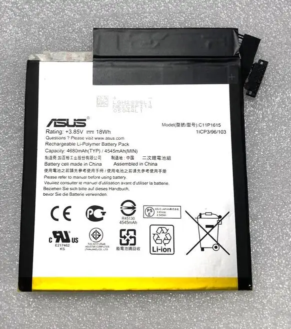 

3.85V 4680mAh 18Wh C11P1615 Battery For Asus Zenpad Z8S ZT582KL P00J