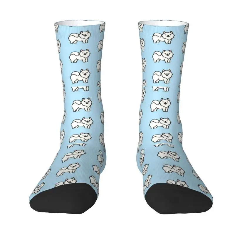

Samoyed Dog Cartoon Pattern Dress Socks Men's Women's Warm Funny Novelty Animal Pattern Crew Socks